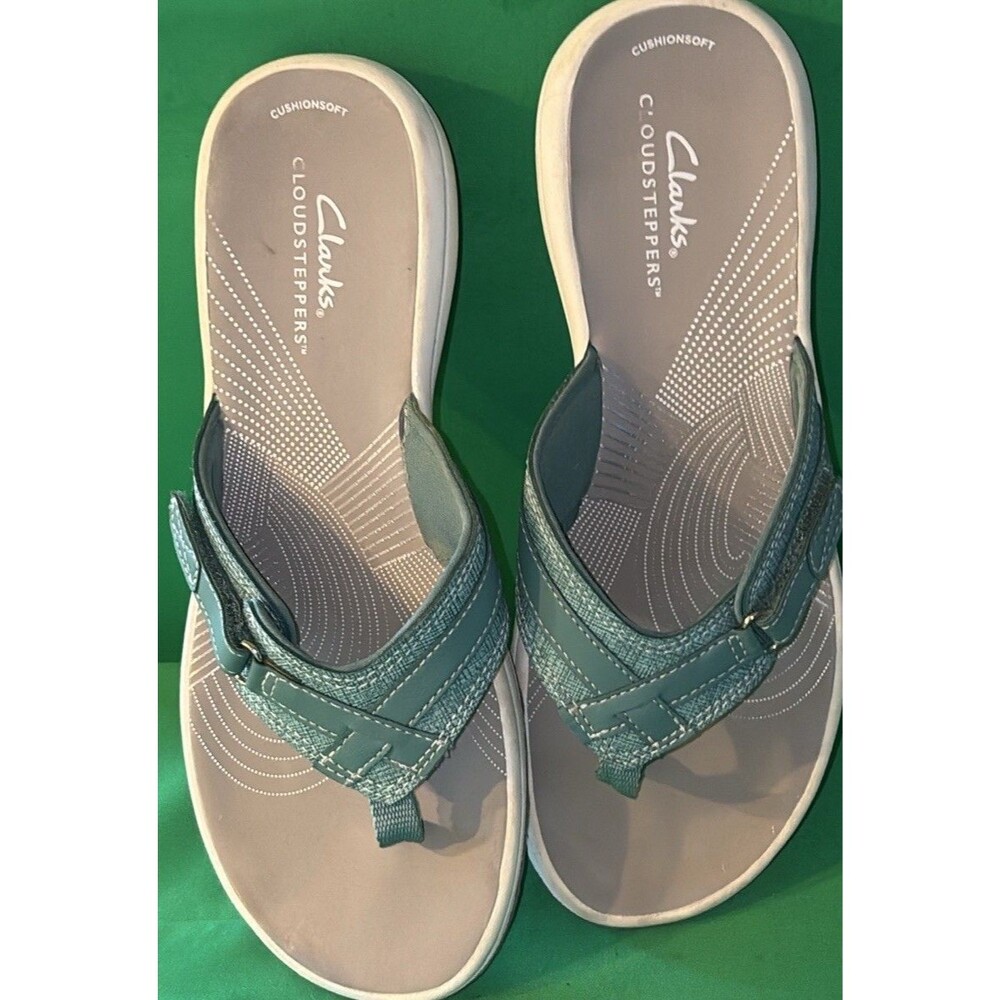 CLOUDSTEPPERS by Clarks Breeze Dream Sport Sandal Teal Comfort Size 8 Woman’s - Picture 7 of 9